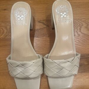 Vince Cameo Semtera Woven White Sandals